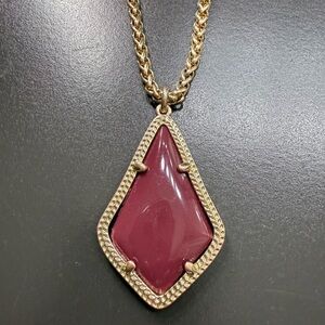 Kendra Scott Gold and Deep Red Pendant Necklace